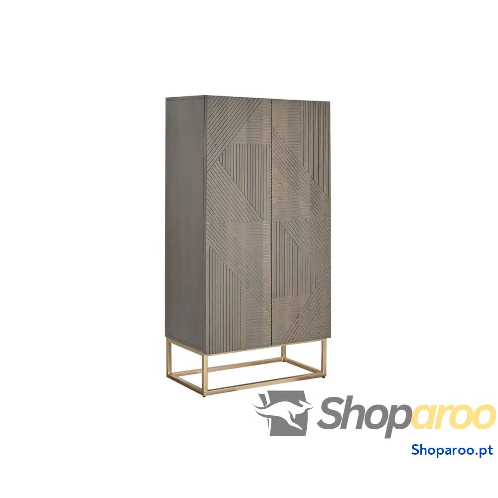 Armário DKD Home Decor 70 x 38 140 cm Dourado Madeira Cinzento escuro