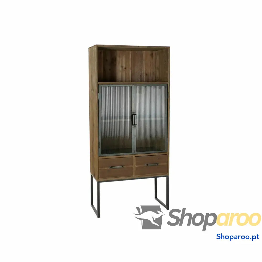 Armário DKD Home Decor Preto Madeira Metal Cristal (70 x 34.5 160 cm)