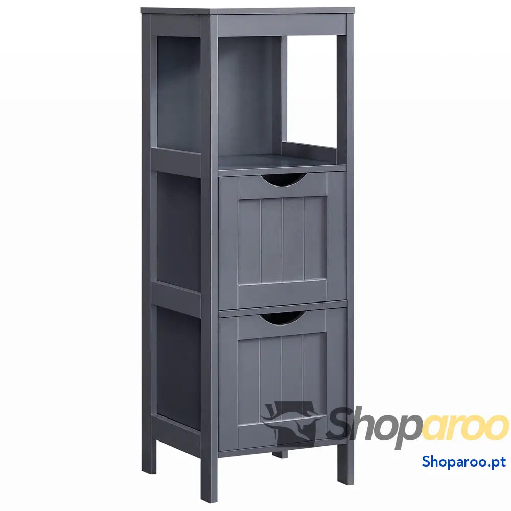 Armário para casa de banho arrumação medicamentos Mesa cabeceira canto com 2 gavetas Branco BBC42WT