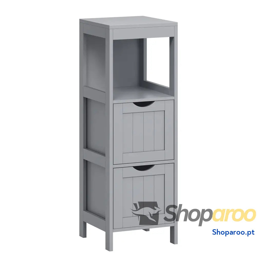 Armário para casa de banho arrumação medicamentos Mesa cabeceira canto com 2 gavetas Branco BBC42WT