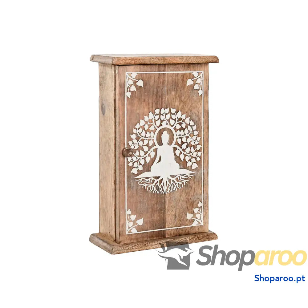 Armário para chaves Home ESPRIT Branco Natural 18 x 7,5 28 cm