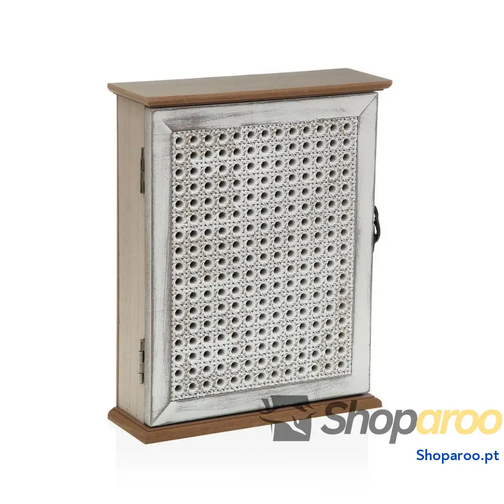 Armário para chaves Versa Branco Madeira MDF 7 x 27 21,5 cm