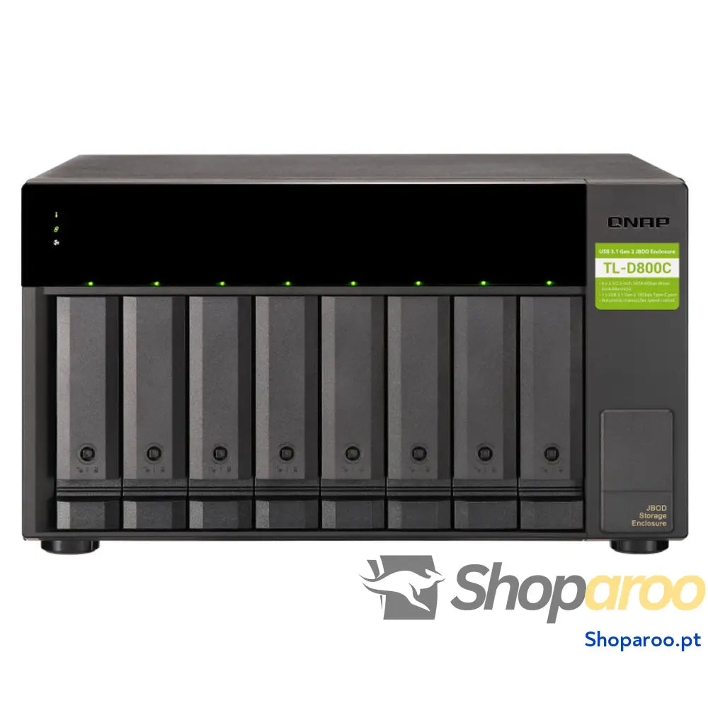 Armazenamento em rede Qnap TL-D800C Preto Preto/Cinzento