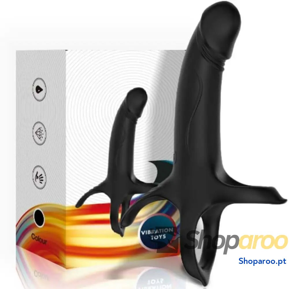 ARMONY - DILDO COM ANEL E VIBRADOR PRETO