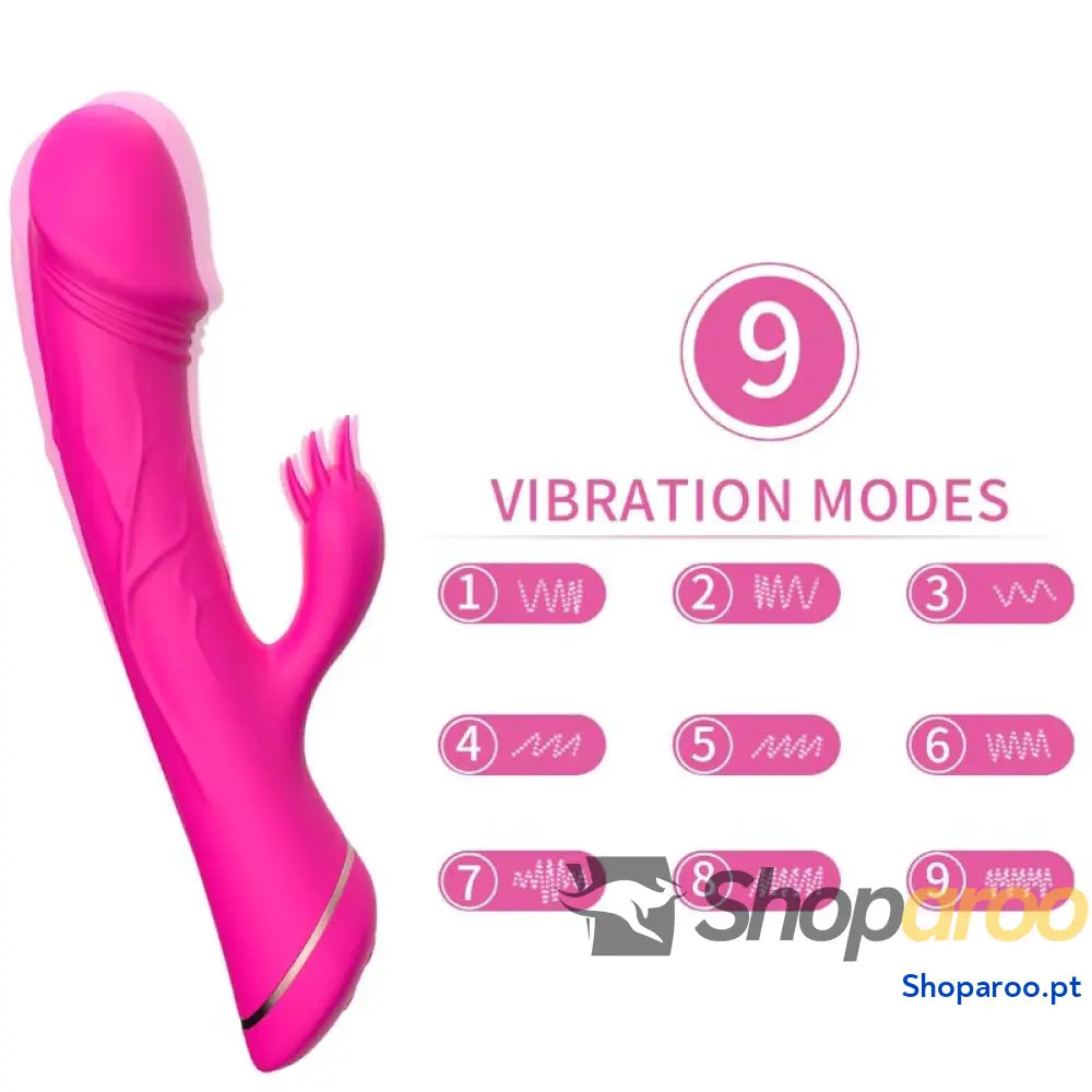 ARMONY DILDO VIBRADOR COELHO SILICONE FÚCSIA