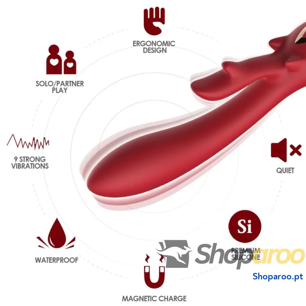 ARMONY ELK VIBRADOR COELHO CURVADO VERMELHO