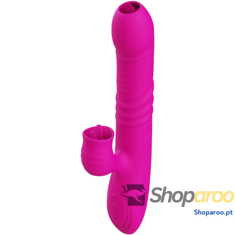 ARMONY FANNY MULTIFUNÇÃO VIBRADOR DE LÍNGUA DUPLA FÚCSIA EFEITO CALOR