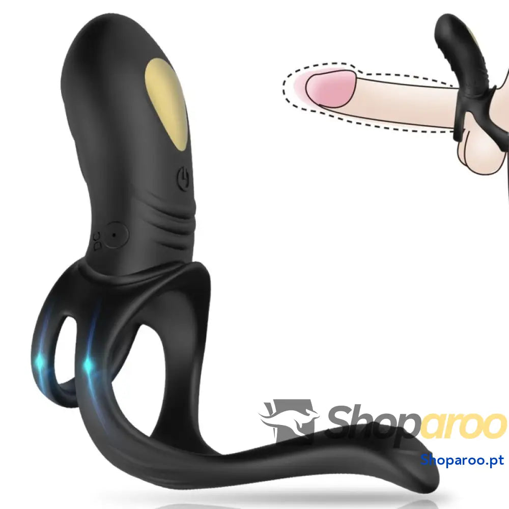 ARMONY - JOY JUMPER RING VIBRADOR PARA CASAIS E PLUG ANAL PRETO