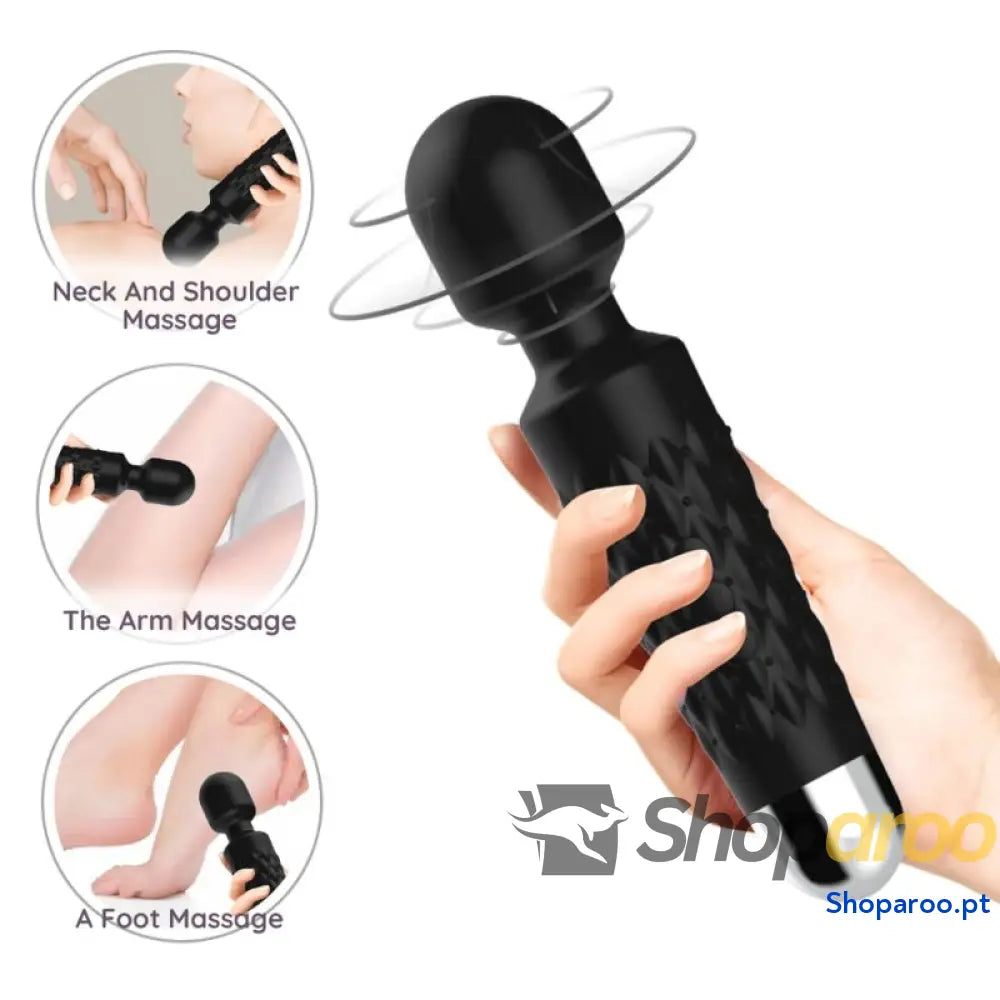 ARMONY MASSAGER E VIBRADOR POSTMAN CABEÇA SUPER FLEXÍVEL PRETA