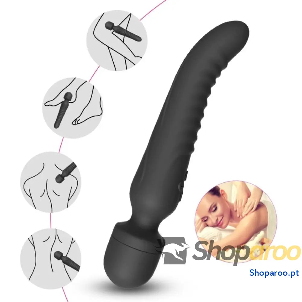 ARMONY MASSAGER MISSION E VIBRADOR EFEITO DE CALOR PRETO