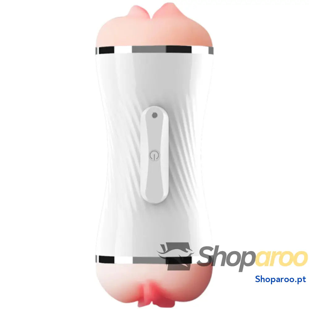 ARMONY - MASTURBADOR VIBRADOR DUPLO VAGINA E BOCA BRANCO