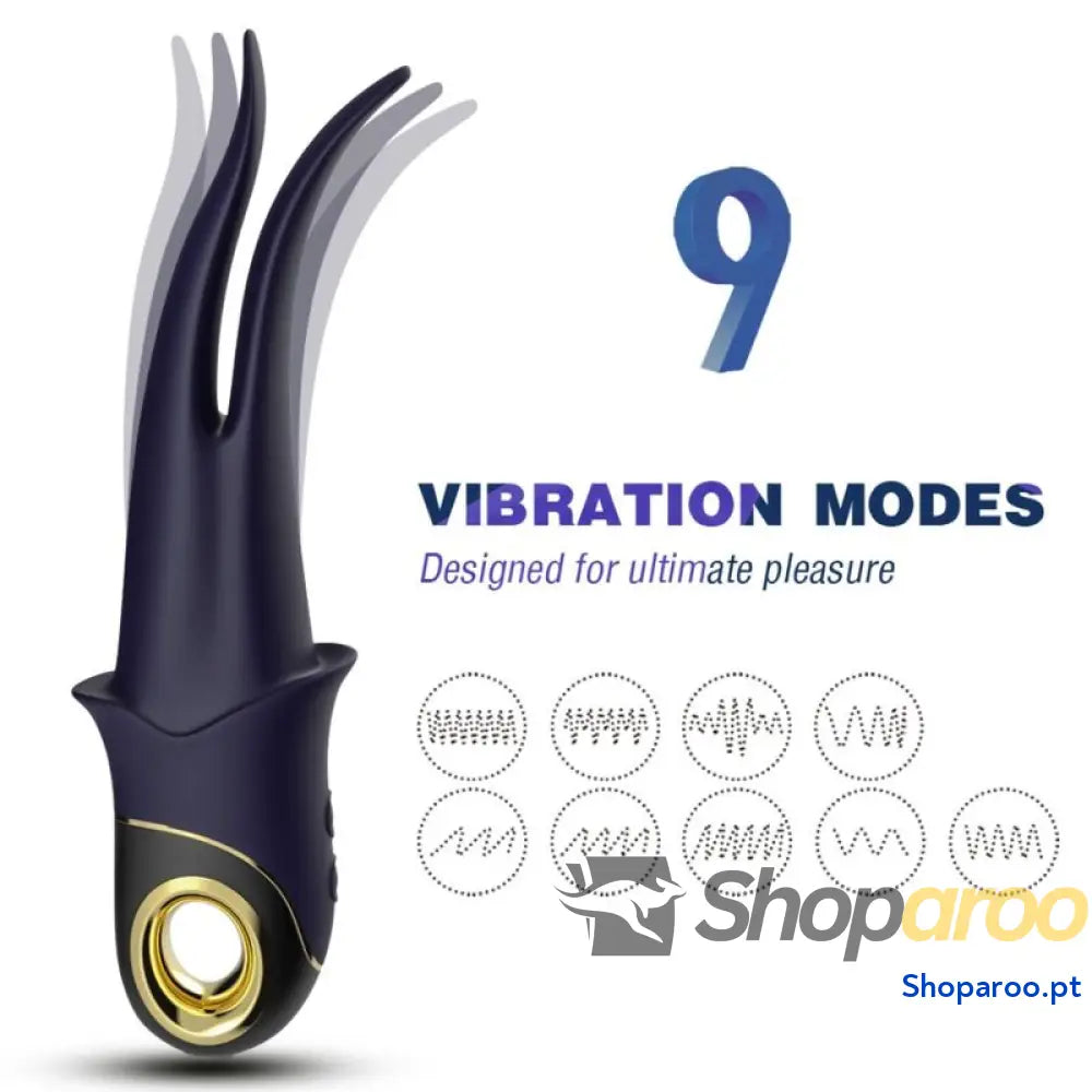 ARMONY SHADOW VIBRADOR DUPLA CABEÇA PROVOCANDO AZUL