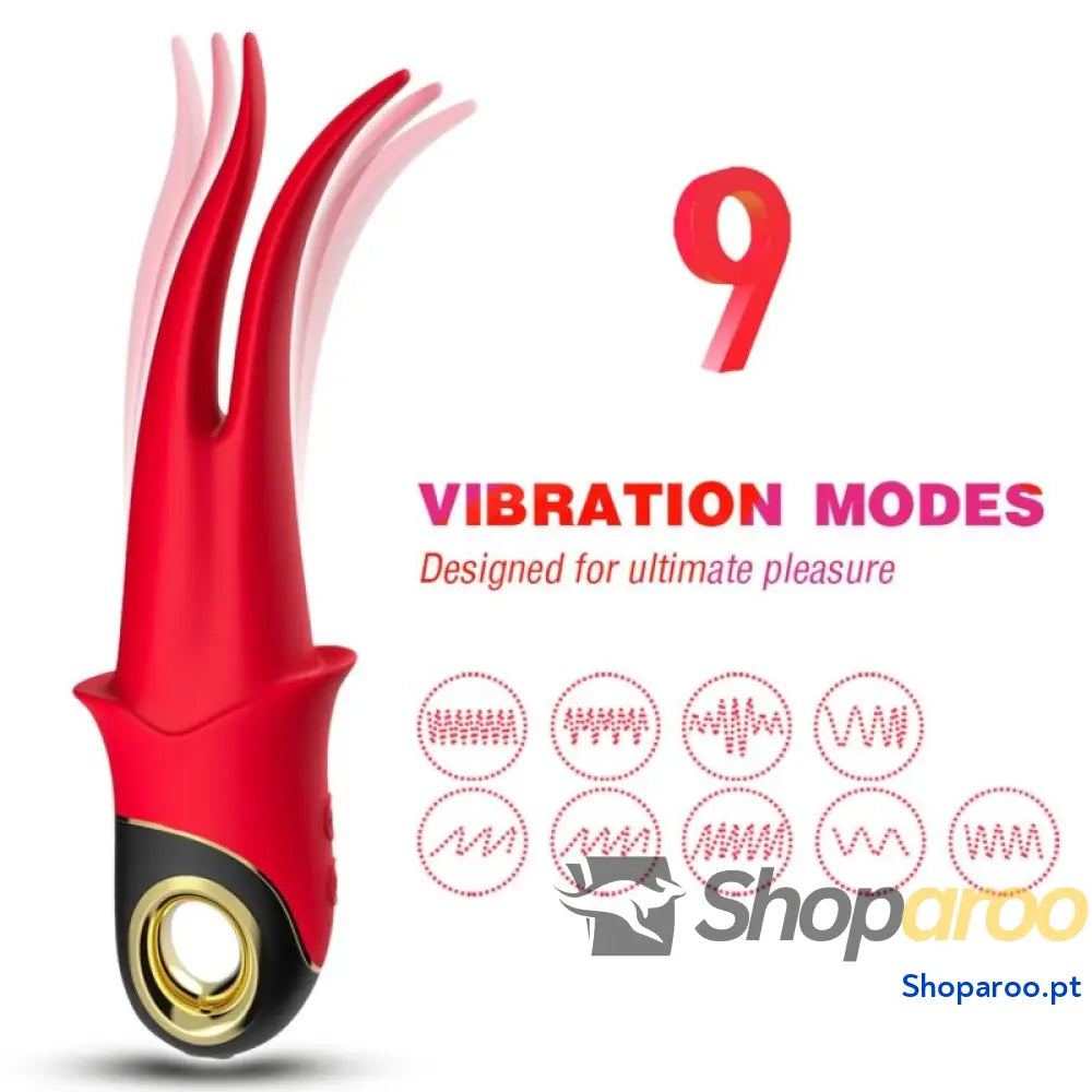 ARMONY SHADOW VIBRADOR DUPLA CABEÇA PROVOCANDO VERMELHO