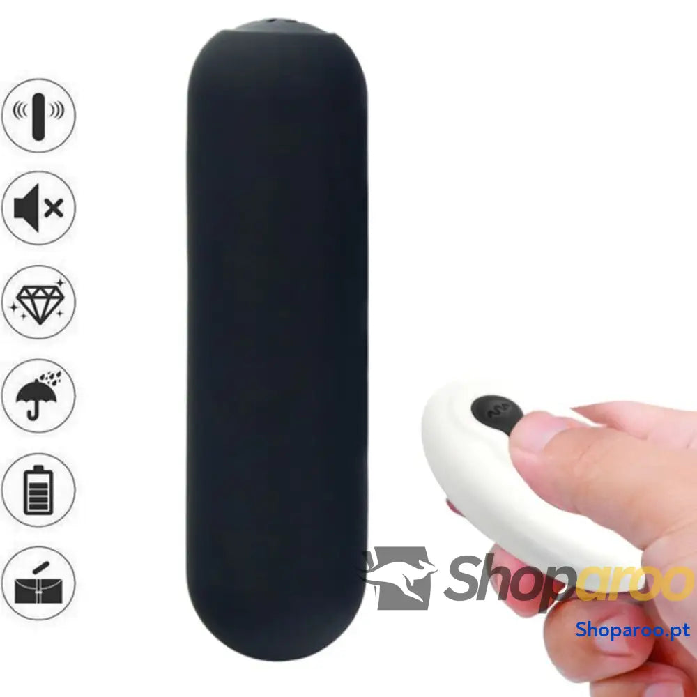 ARMONY - SPLASH JOIE VIBRADOR BULLET SILICONE CONTROLE REMOTO 10 VIBRAÇÕES 75 X 19 CM PRETO