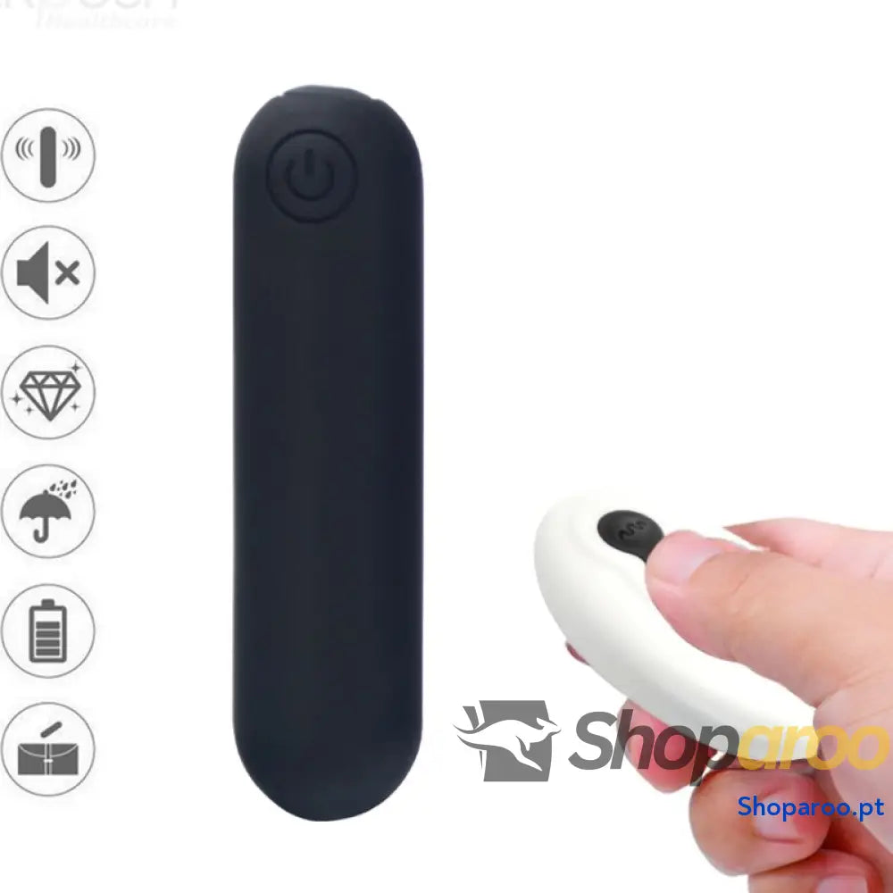 ARMONY - SPLASH JOLINE VIBRADOR BALA SILICONE CONTROLE REMOTO 10 VIBRAÇÕES 65 X 15 CM PRETO
