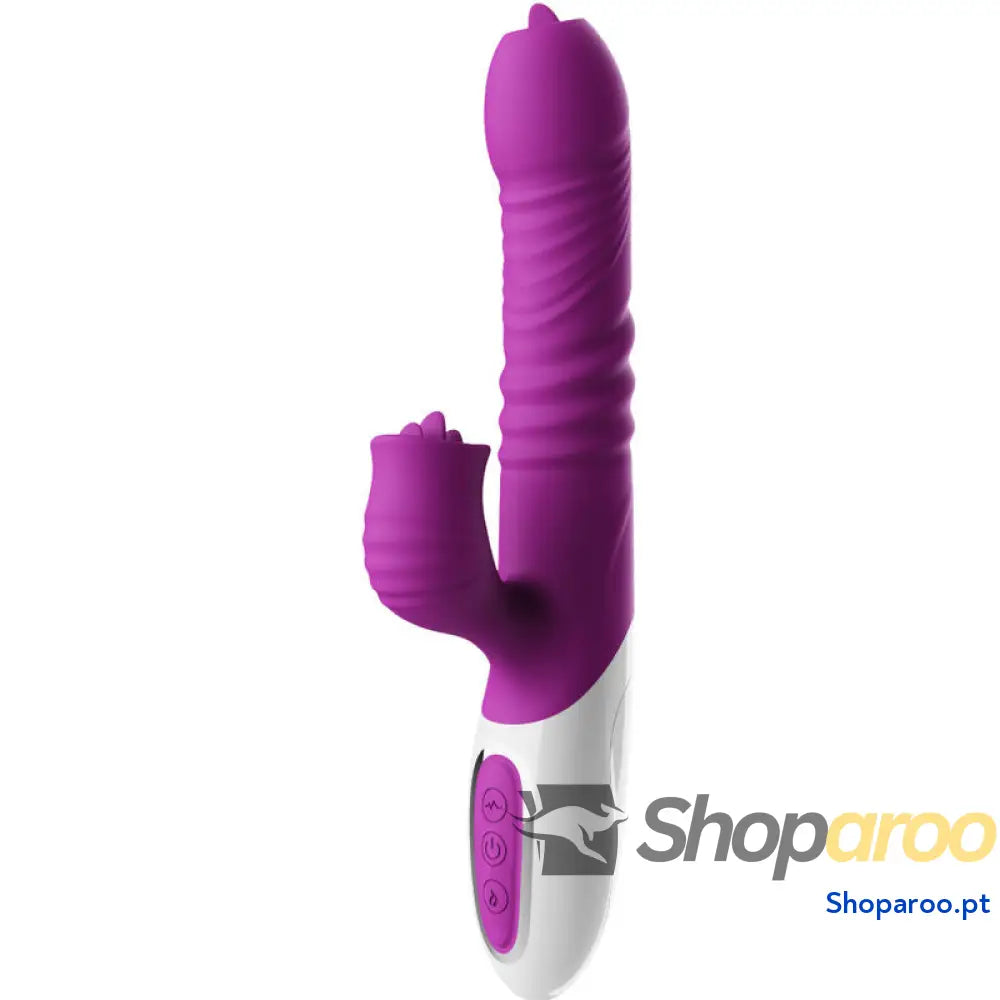 ARMONY VIBRADOR DE LÍNGUA DUPLA E EFEITO CALOR VIOLETA EMPURRO