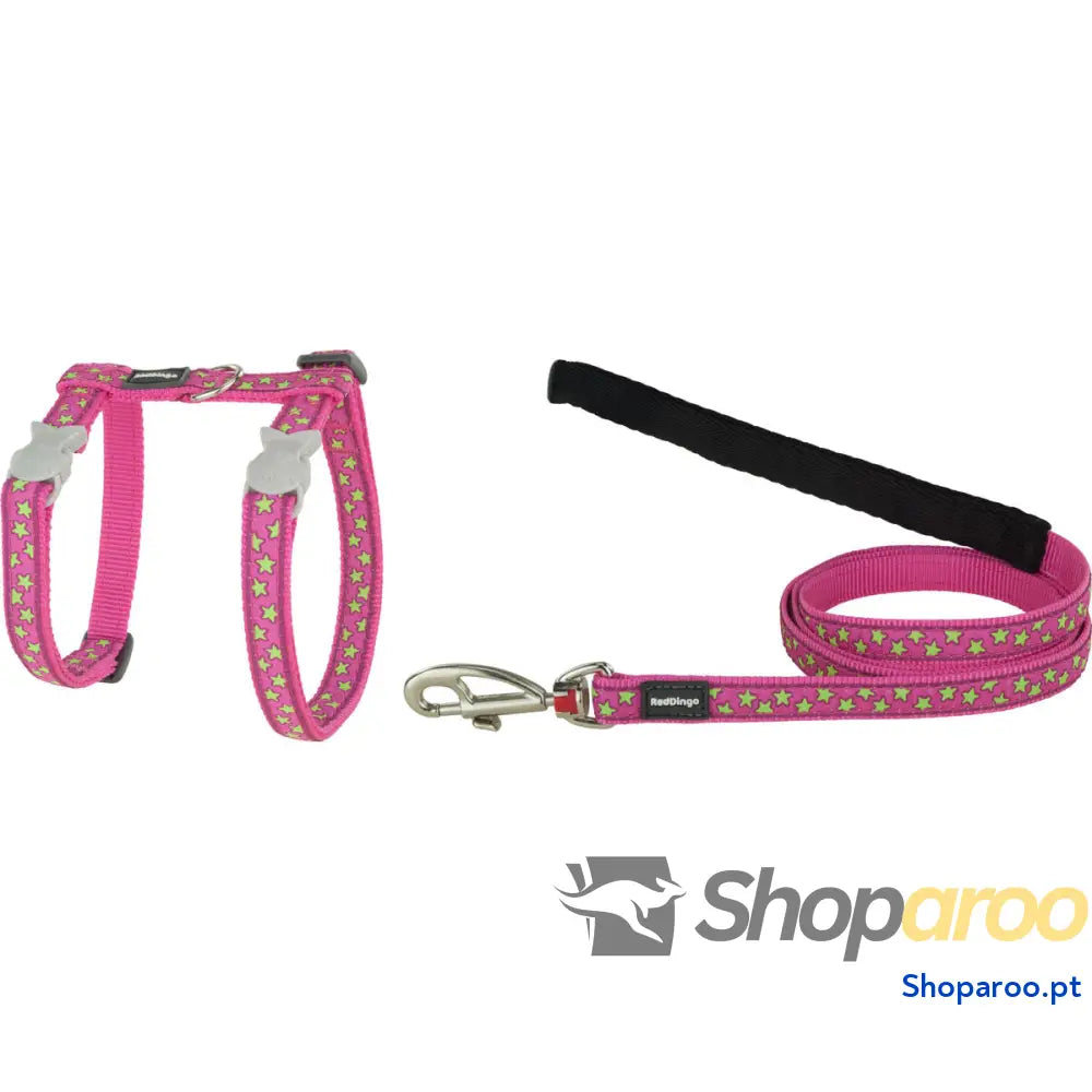 Arnês para Cães Red Dingo On Hot 21-35 cm Cor de Rosa