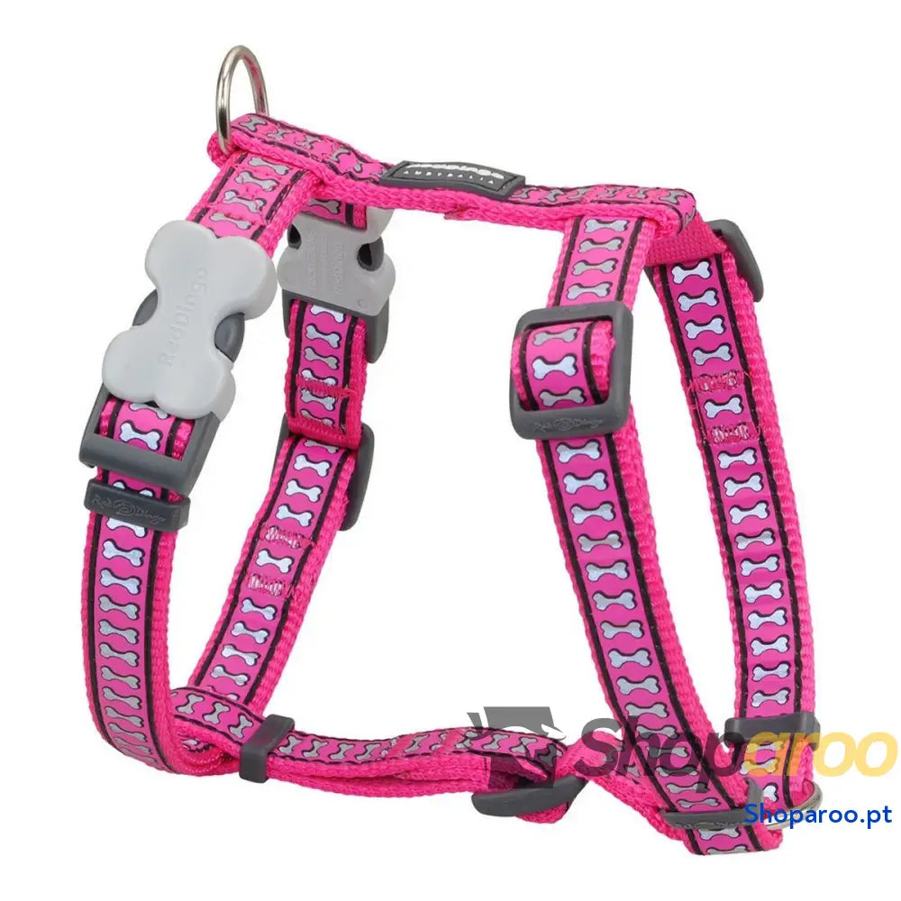 Arnês para Cães Red Dingo Osso Refletor 46-76 cm Fúcsia