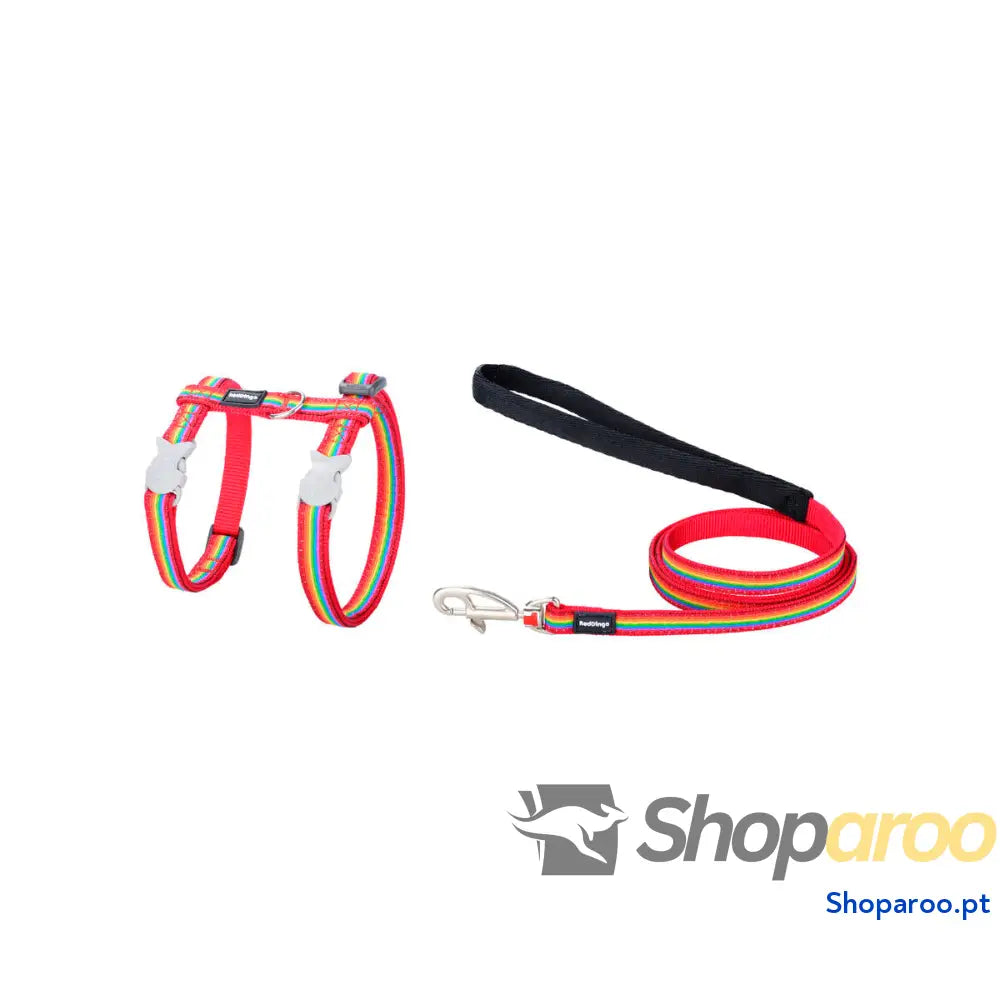 Arnês para Cães Red Dingo Rainbow 21-35 cm Vermelho Multicolor