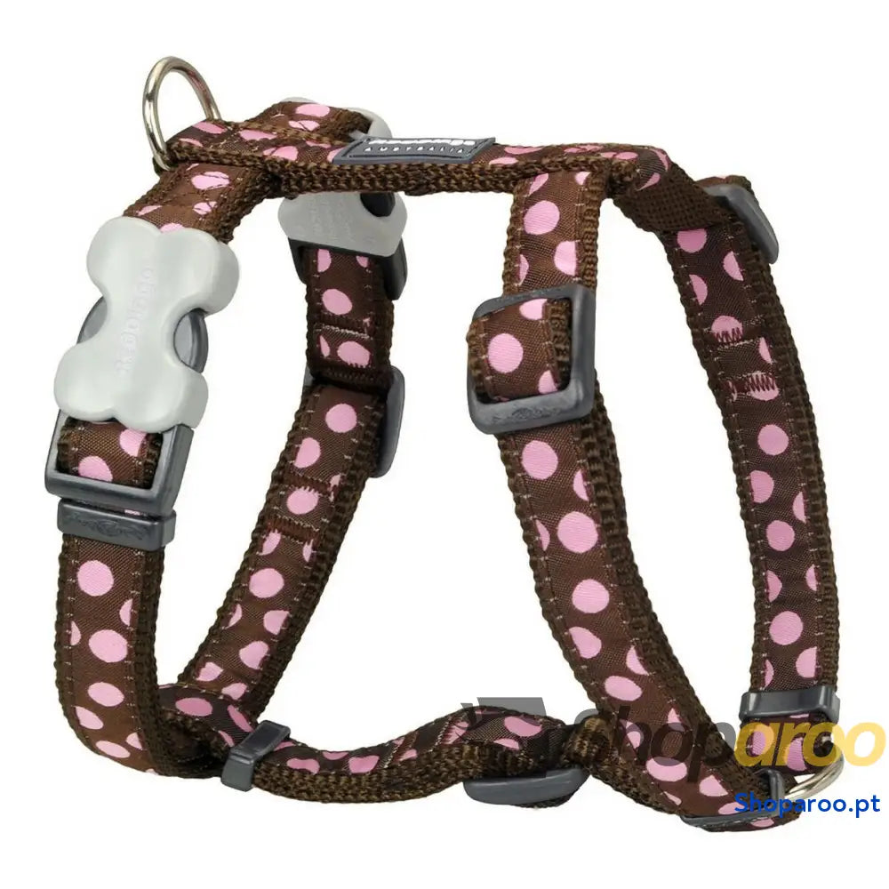 Arnês para Cães Red Dingo Style Cor de Rosa Castanho Lunares 30-48 cm