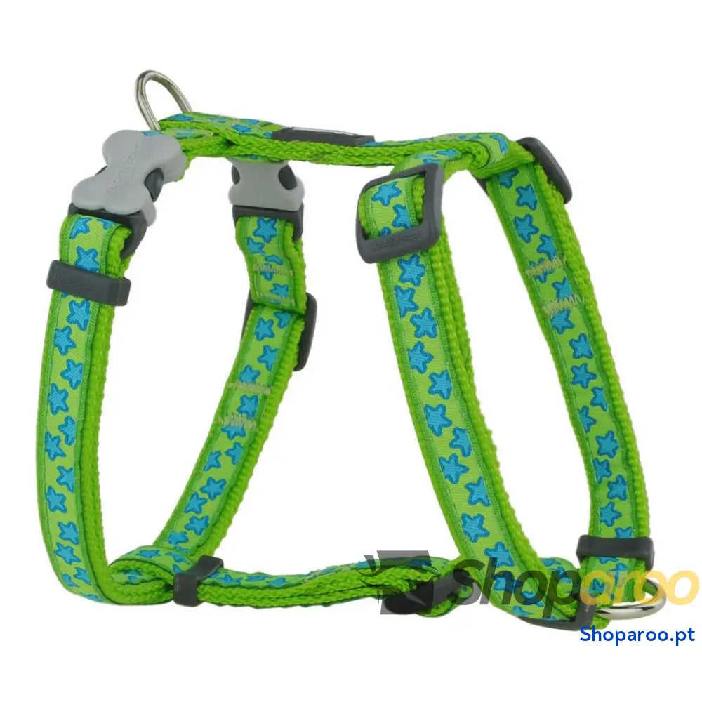 Arnês para Cães Red Dingo Style Turquesa Estrela Verde 46-76 cm