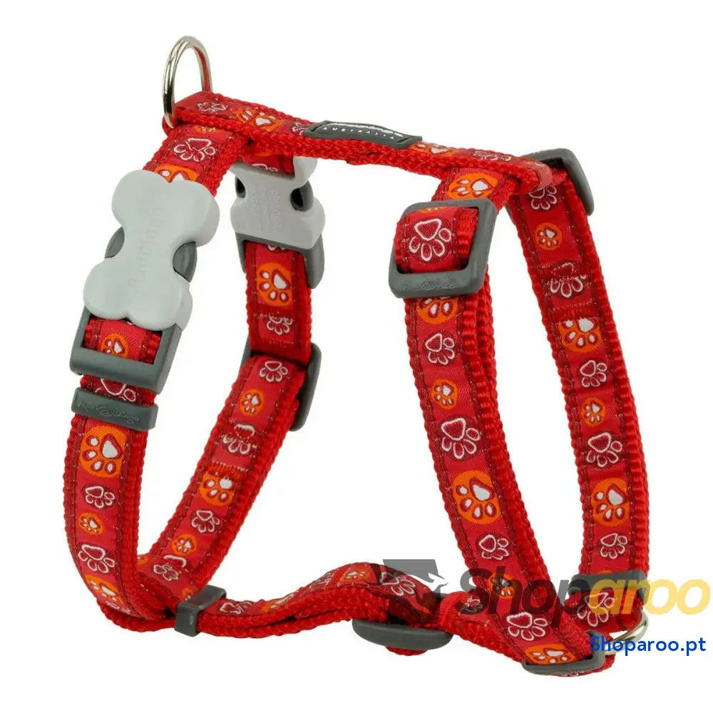 Arnês para Cães Red Dingo Style Vermelho Pegada animal 37-61 cm