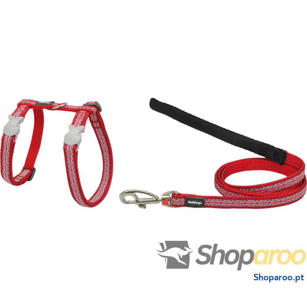 Arnês para Cães Red Dingo Union Jack 21-35 cm Vermelho