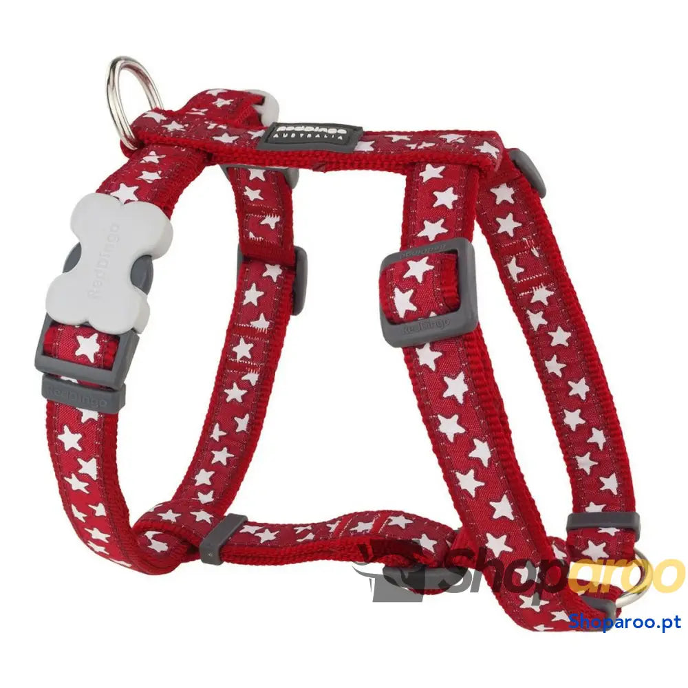 Arnês para Cães Red Dingo Vermelho Estrela Branco 37-61 cm