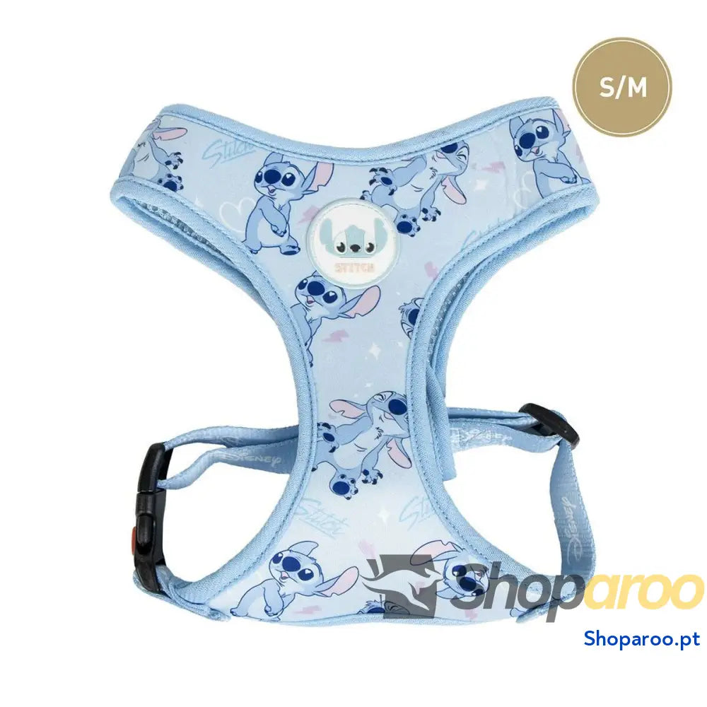 Arnês para Cães Stitch Azul Claro S/M