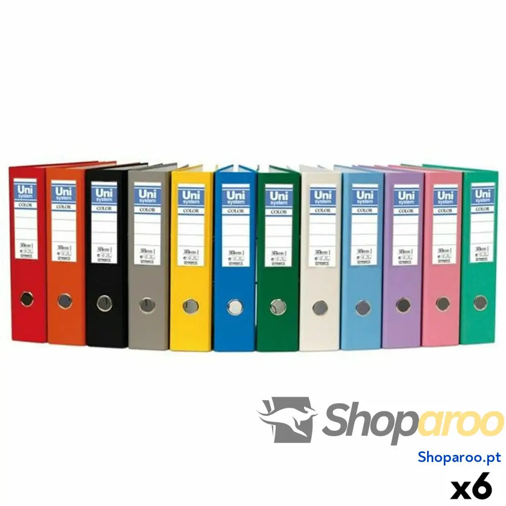 Arquivador de Alavanca Unipapel Preto A4 31,8 x 29 x 7,5 cm (6 Unidades)
