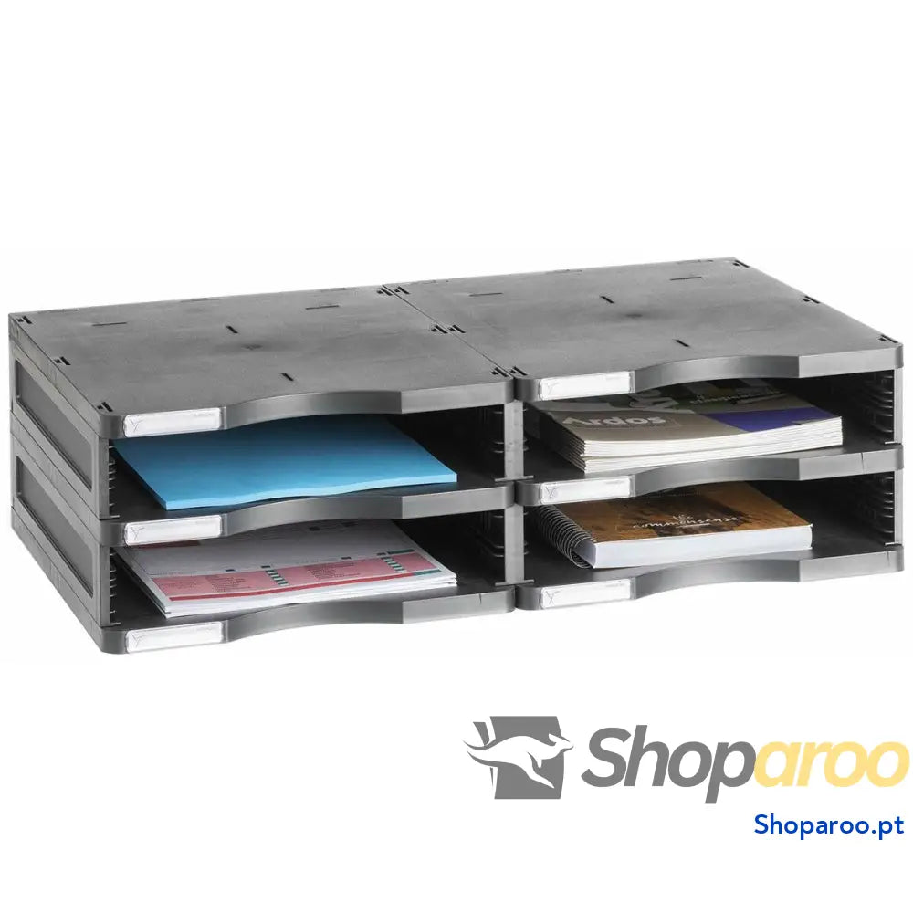 Arquivador modular Archivo 2000 ArchivoDoc 4 compartimentos Din A4 Preto 36 x 60 x 16,5 cm