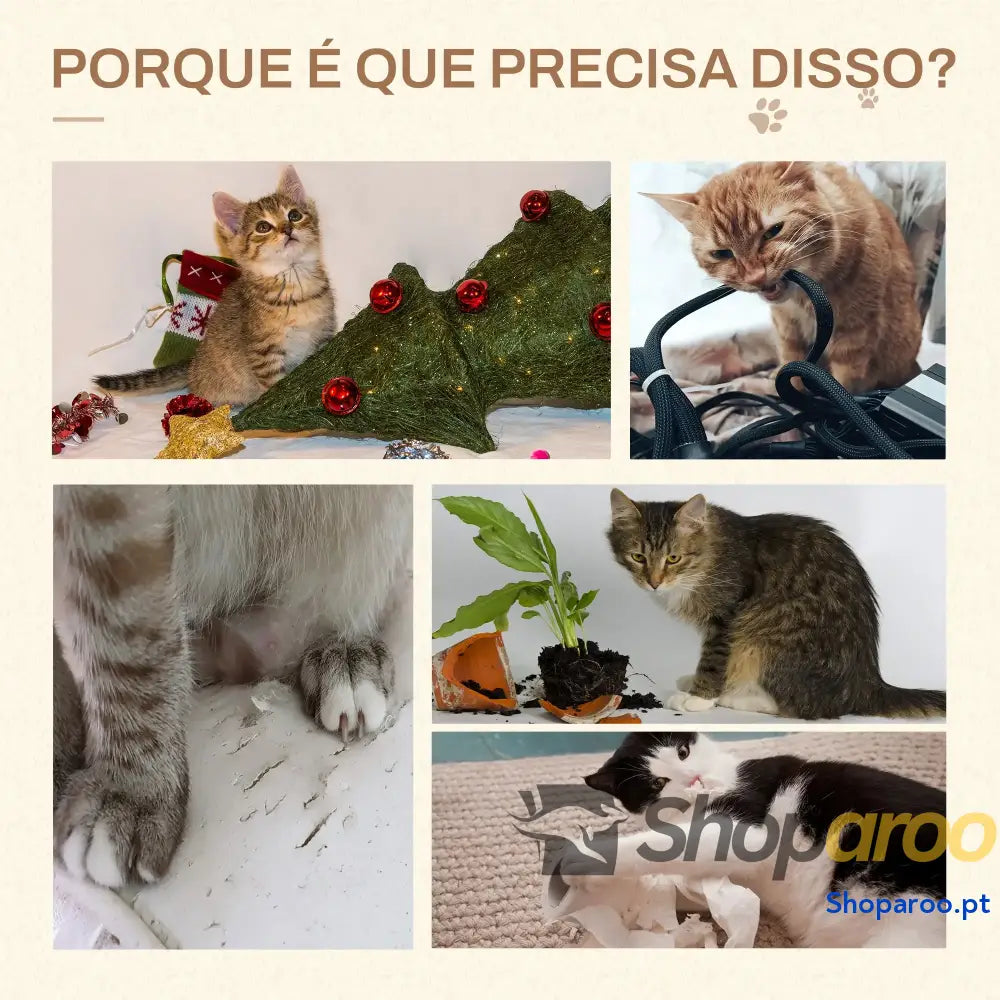 Arranhador para Gatos de 134,2 cm com Caverna Plataformas Rato Brinquedo Rede e Postes Sisal 50x35x134,2 Cinza