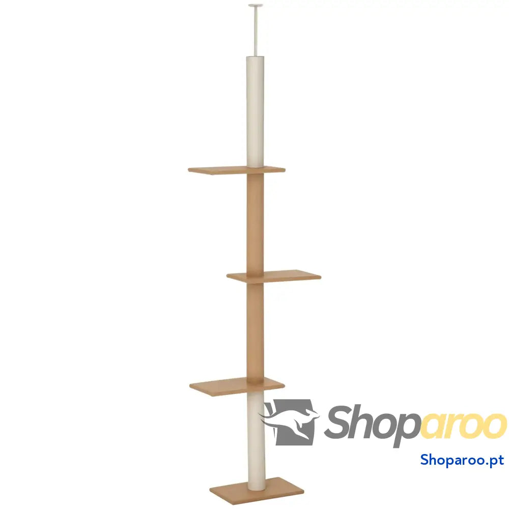 Arranhador para Gatos de Chão ao Teto 43x27x228-260 cm Castanho Claro