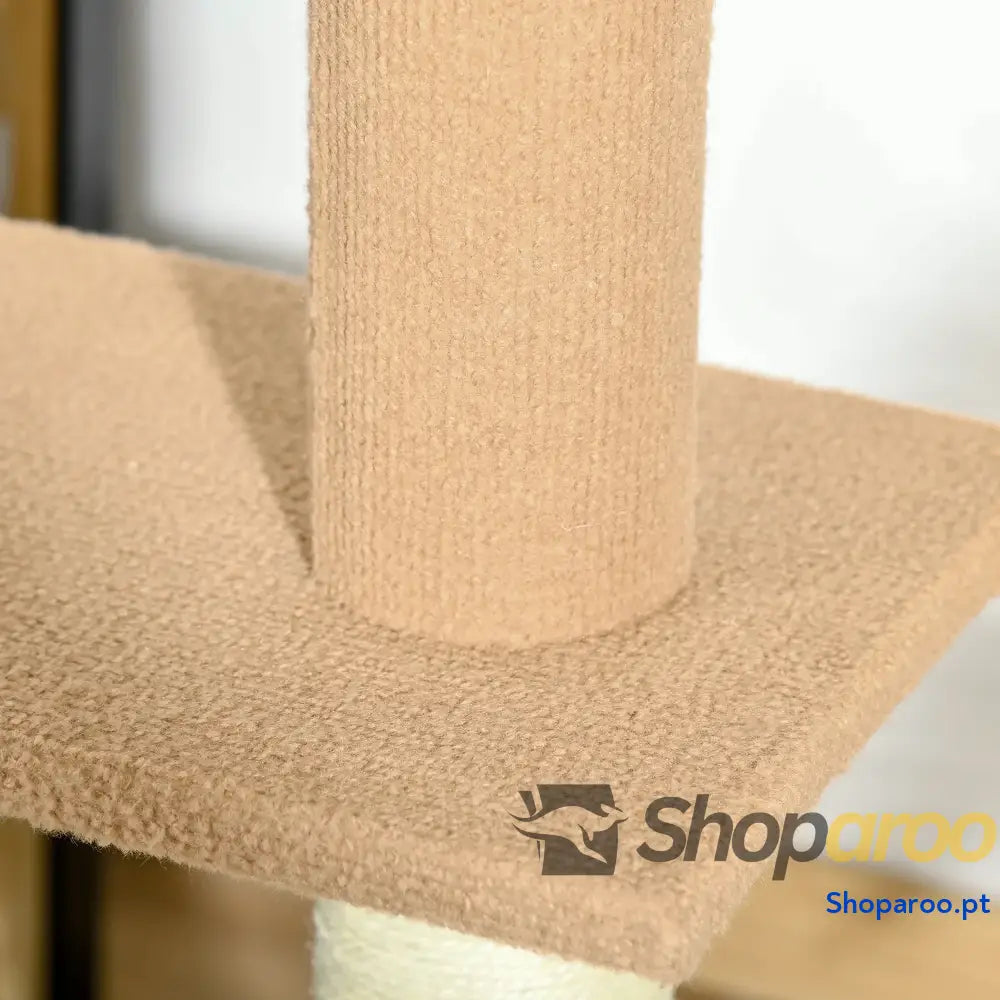 Arranhador para Gatos de Chão ao Teto 43x27x228-260 cm Castanho Claro