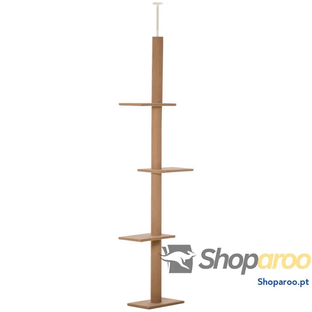 Arranhador para Gatos de Chão ao Teto 43x27x228-260 cm Castanho Claro