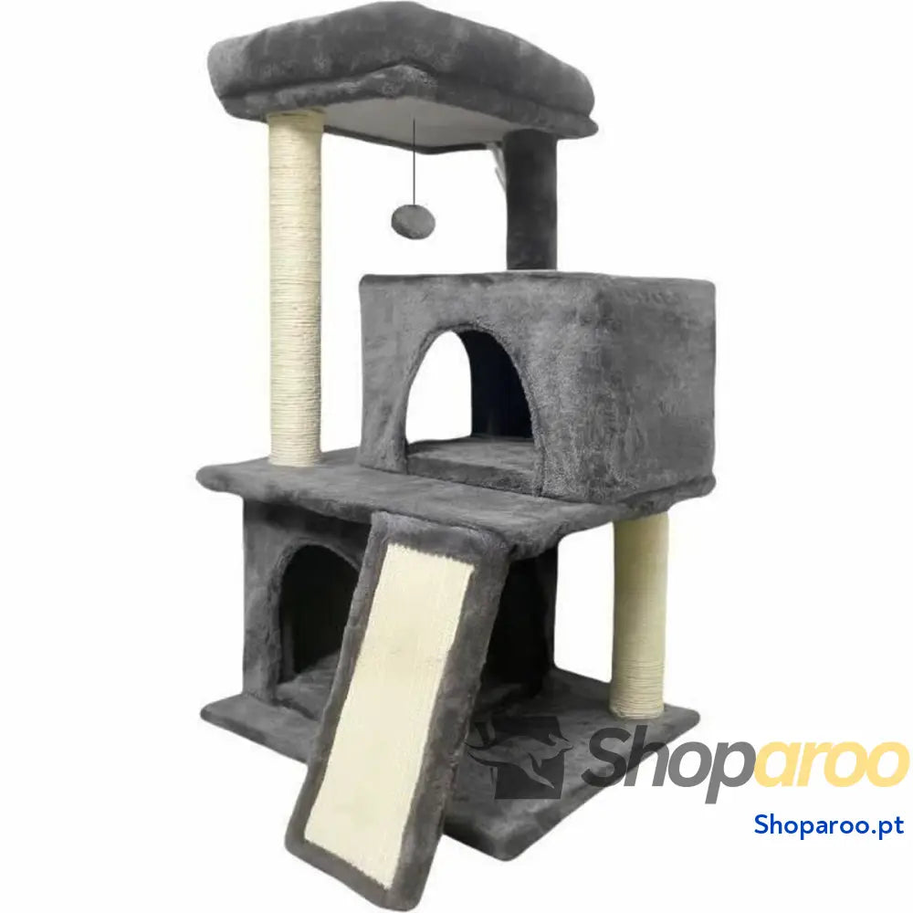 Arranhador para Gatos FLOPI Dark Cinzento Felpa Madeira (1 Unidade)