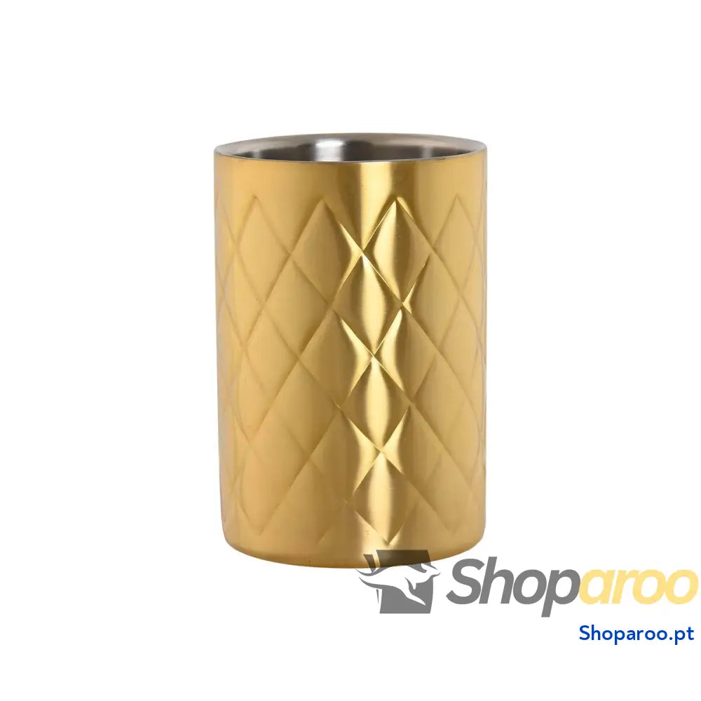 Arrefecedor de Garrafas Home ESPRIT Dourado Aço inoxidável 12 x 12 x 18 cm
