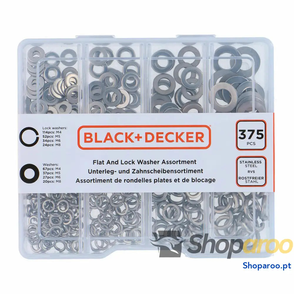 Arruelas Black & Decker Plana De segurança 375 Peças