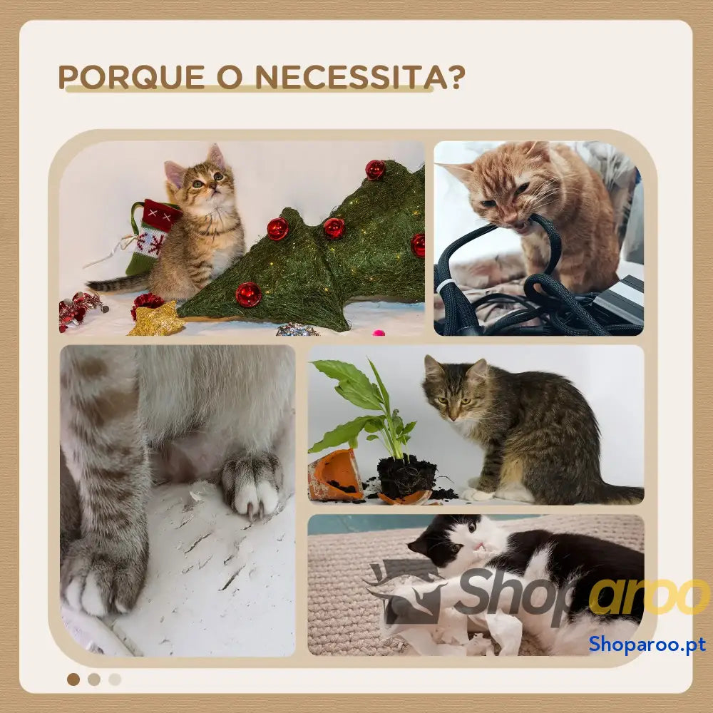 Árvore Arranhador de escalada para gatos Altura 177 cm com Plataformas Cavernas Almofada macia brinquedo suspensão