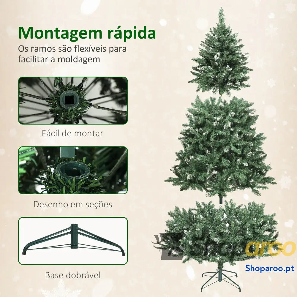 Árvore de Natal artificial verde com luzes LED coloridas