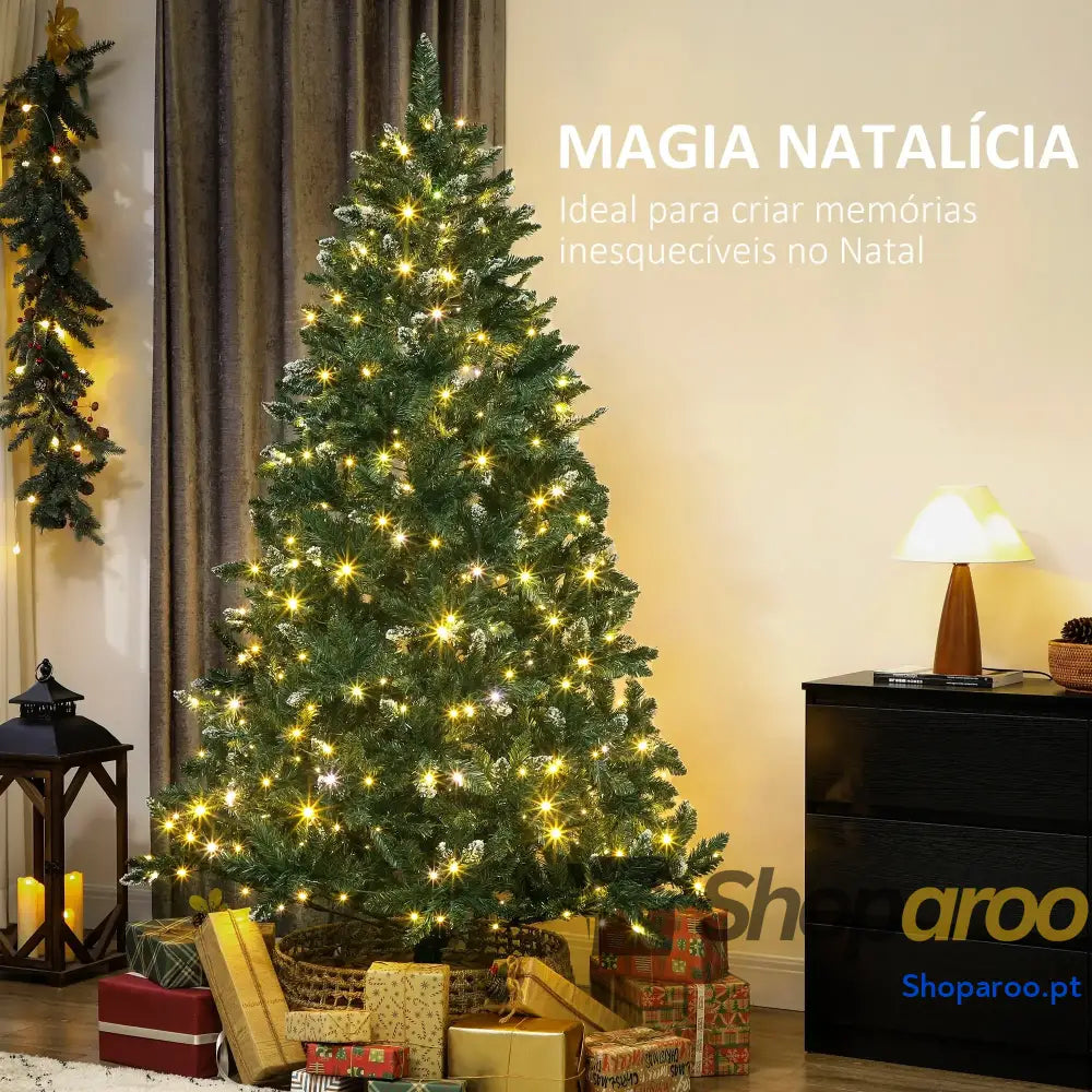 Árvore de Natal artificial verde com luzes LED coloridas
