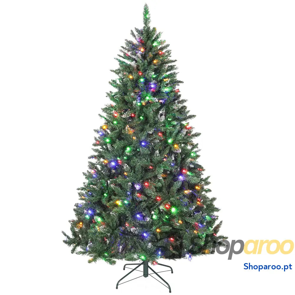 Árvore de Natal artificial verde com luzes LED coloridas