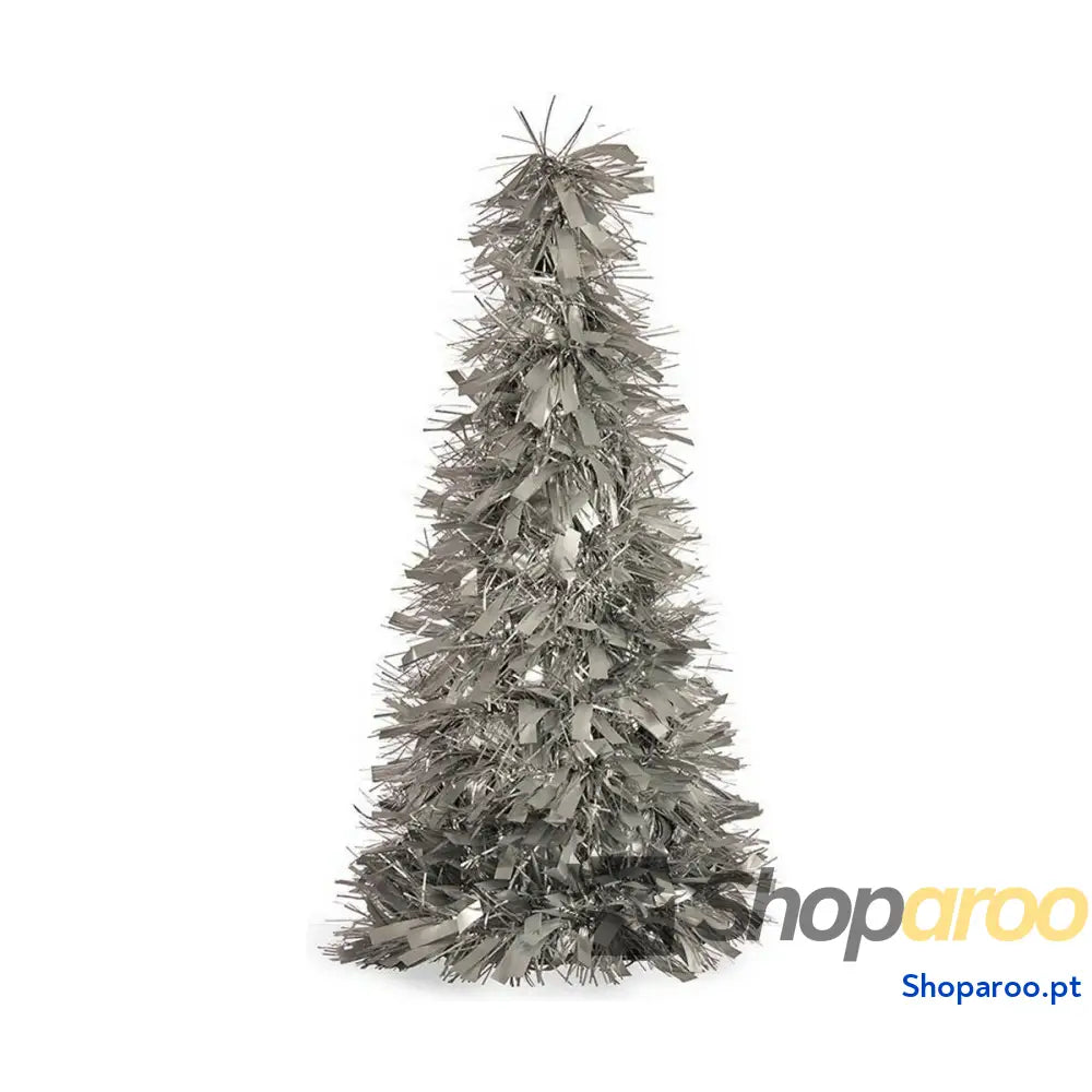 Árvore de Natal Mate Enfeite Cintilante 18 x 45,5 cm Prateado Plástico Polipropileno