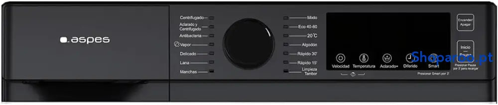 Aspes Máquina de lavar 8 kg carga frontal branca AL8202AIDV. 1600W 1200 rpm Inverter Motor 11 Programas Função Stop &Go