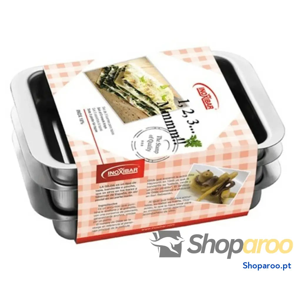 Assadeira Inoxibar Aço 18 x 13 cm (3 Unidades)