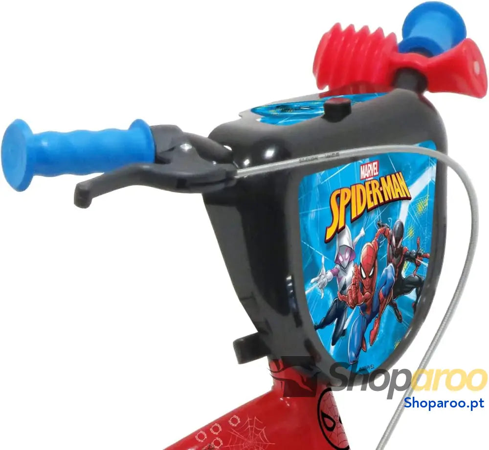 ATLAS Bicicleta Spiderman equipada com 1 travão placa frontal decorativa guarda lamas cárter e estabilizadores. Rapaz