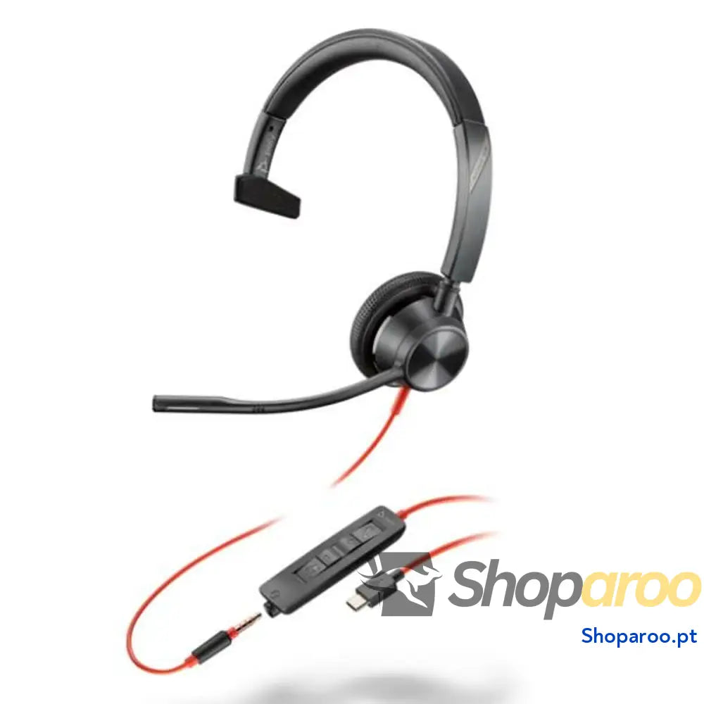 Auricular com Microfone Poly Blackwire 3315 Preto
