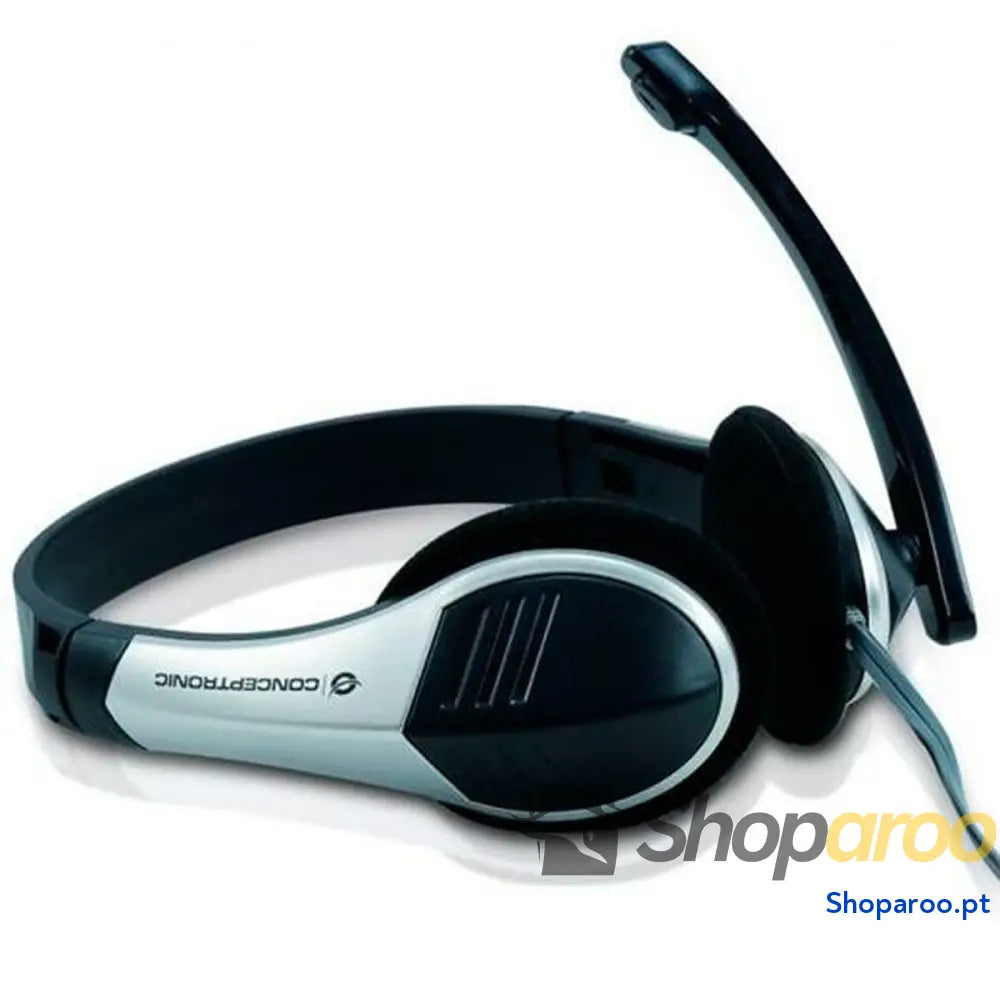 Auriculares com microfone Conceptronic Allround Stereo Headset Preto Prateado