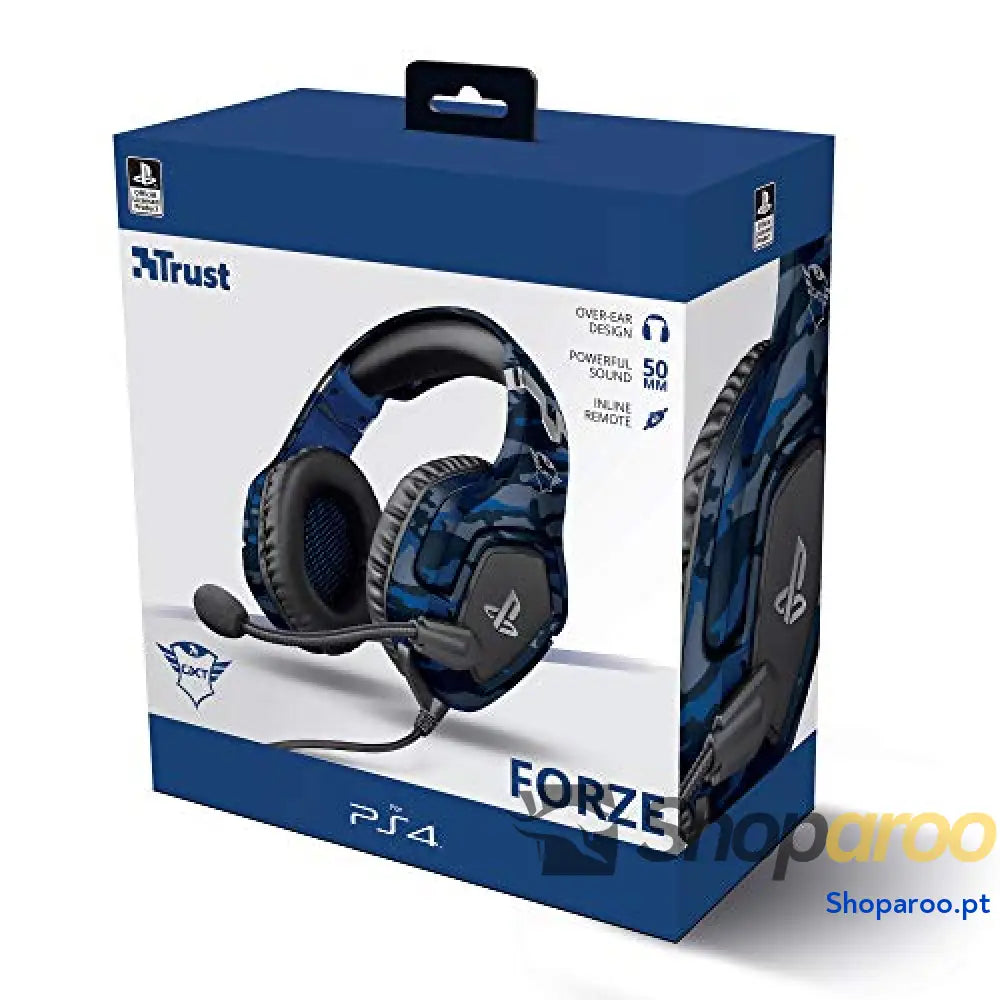 Auscultadores Trust Gaming para PS4 e PS5 GXT 488 Force headset oficial licenciado PlayStation microfone dobrável