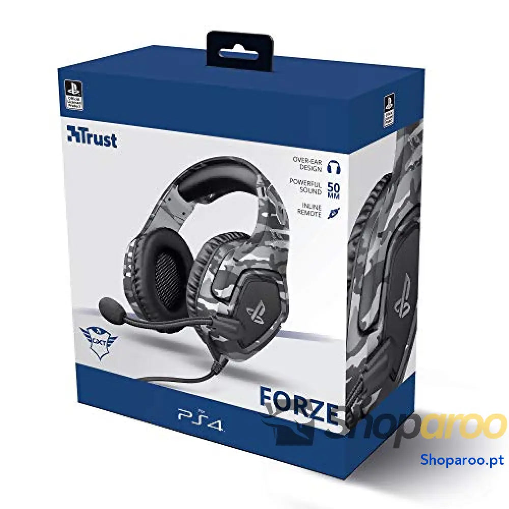 Auscultadores Trust Gaming para PS4 e PS5 GXT 488 Force headset oficial licenciado PlayStation microfone dobrável